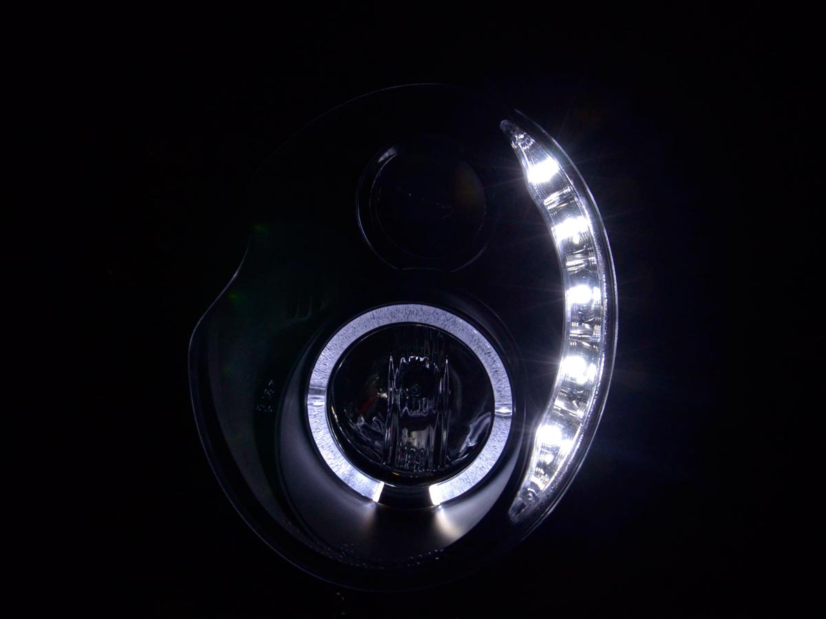 Scheinwerfer Set Daylight LED Tagfahrlicht Opel Astra G 98-03 chrom Scheinwerfer Set Daylight LED Tagfahrlicht Opel Astra G 98-03 chrom